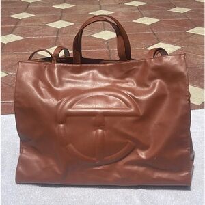 Large Telfar vegan leather Tan bag